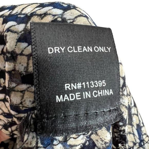 2/$15 ark&co. S Blouse with Draping black and tan pattern sheer - Picture 9 of 10